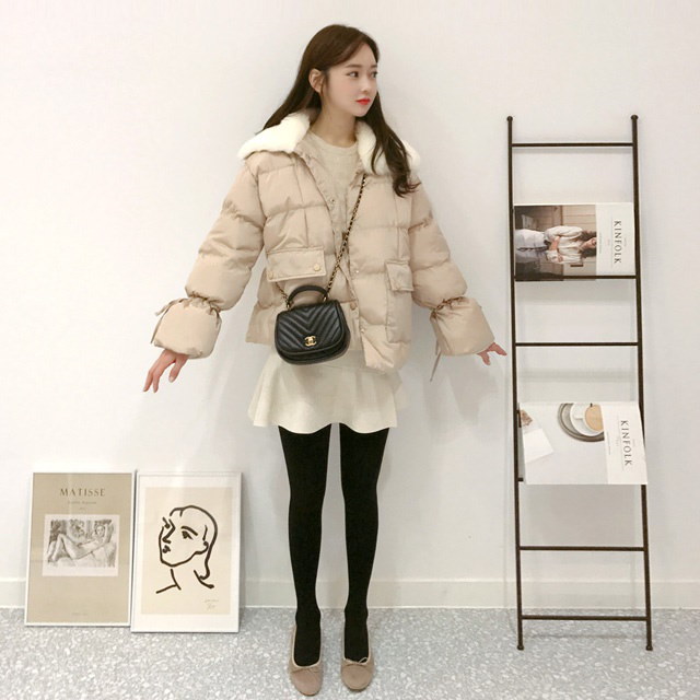 感じ好きカラ広がりパディングkorean fashion style 感じ好きカラ広がりパディングkorean fashion style