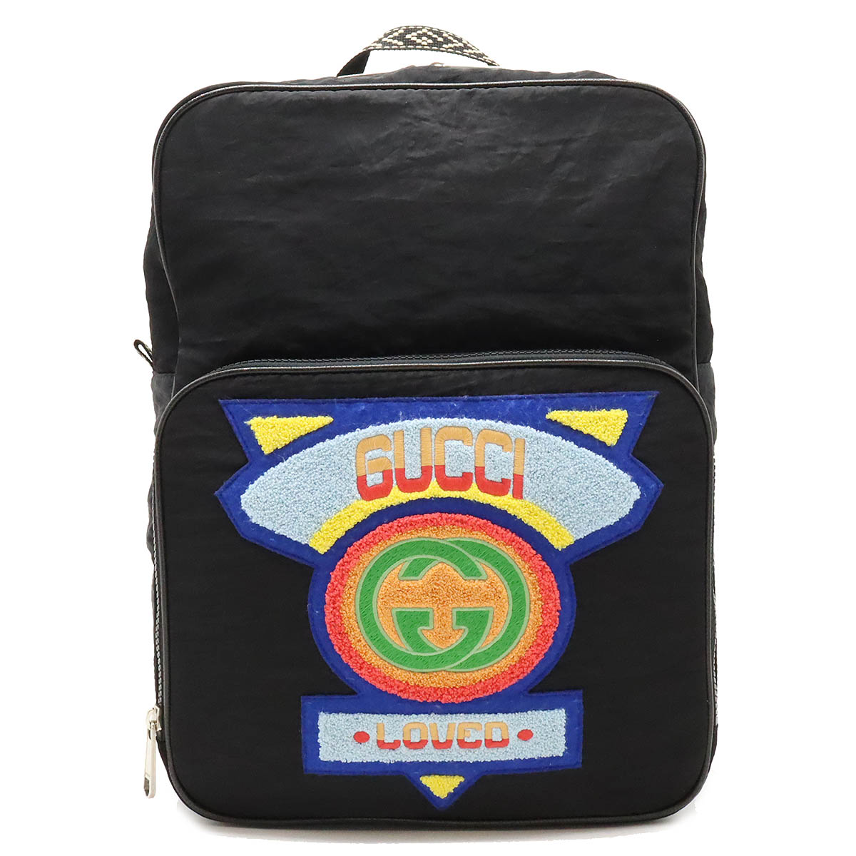 テリー クロスパッチ インターロッキングG リュックサック バックパック ナイロン レザー ブラック 黒 マルチカラー 53672