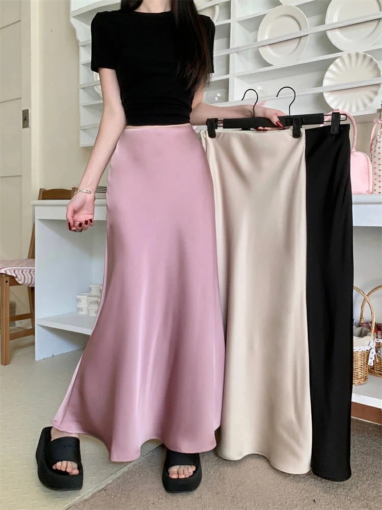 マーメイドスカート ウエストゴム ハイウエスト ヒップハグ スカート 半身 レディース スカート Aラインスカート エレガンス 無地 フリルスカートスウィートスタイル ミドル丈 柔らかい スタイリッシ