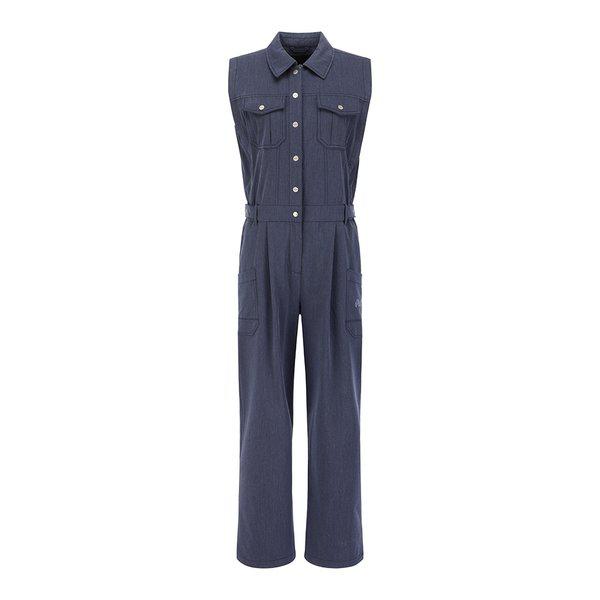 [マルボン公式] シャツ型ルーズフィットスリーブレスジャンプスーツ NAVY (WOMAN)