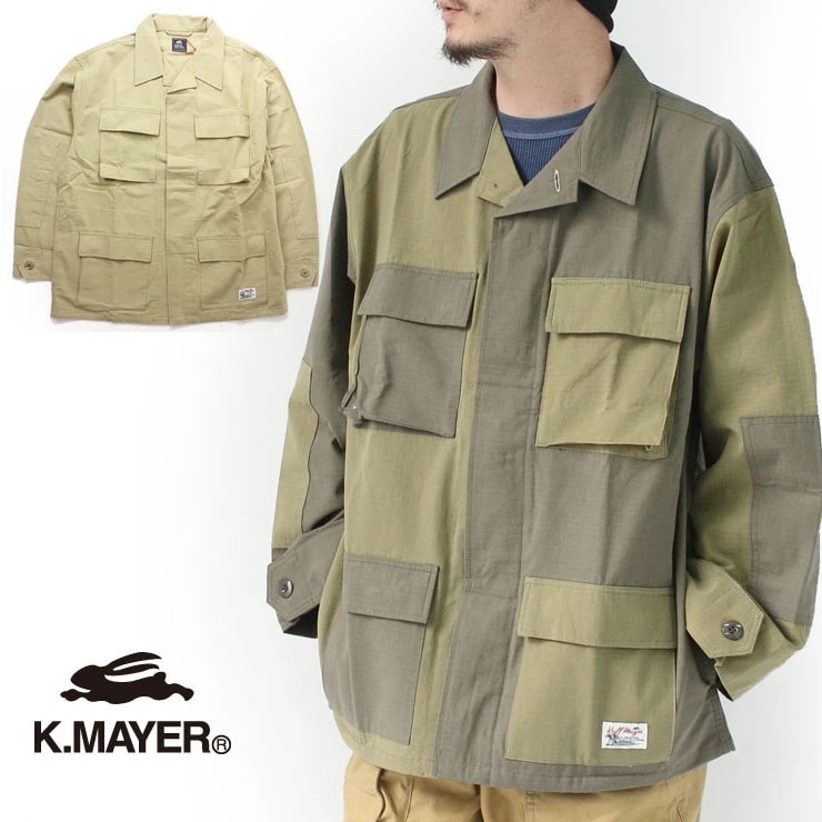 ジャケット メンズ KRIFF MAYER リップストップ ボタンダウン シャツ 【セール品につき返品・交換不可】