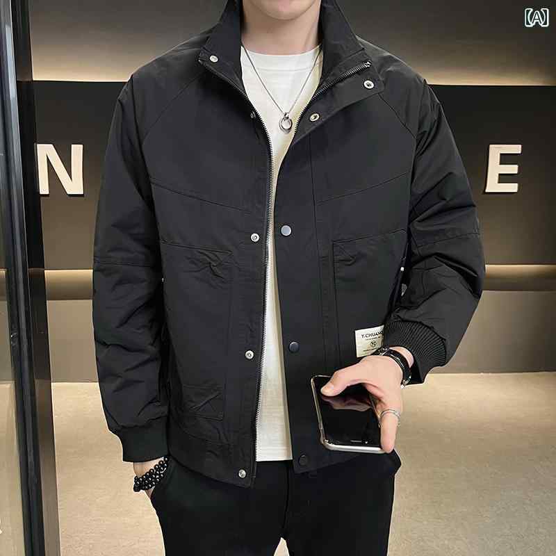 メンズ ファッション スタンドカラー ジャケット 春秋 カジュアル ショート 紳士服 ワークジャケット 20,179円