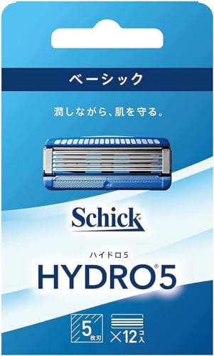 Schick(シック) 5 ベーシック 替刃 (12コ入) スキンガード付 5枚刃 ブルー