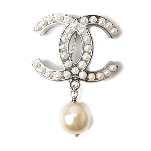 CHANEL シャネル ココマーク ピン ブローチ ストーン パール ブローチ CHANEL ピンブローチ ココマーク ラインストーン/パール