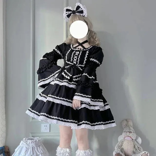 ロリータ 二次元 メイド服 コスプレ 二次元 さん 洋装 袖着脱可能学院祭用 op ワンピース ドレス 花嫁 茶会 韓国ファッション
