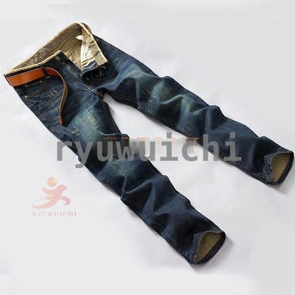 デニムパンツメンズロングパンツ無地ボトムスストレッチスキニーデニムジーンズスリムジーパン2019春秋新作登場 4,123円