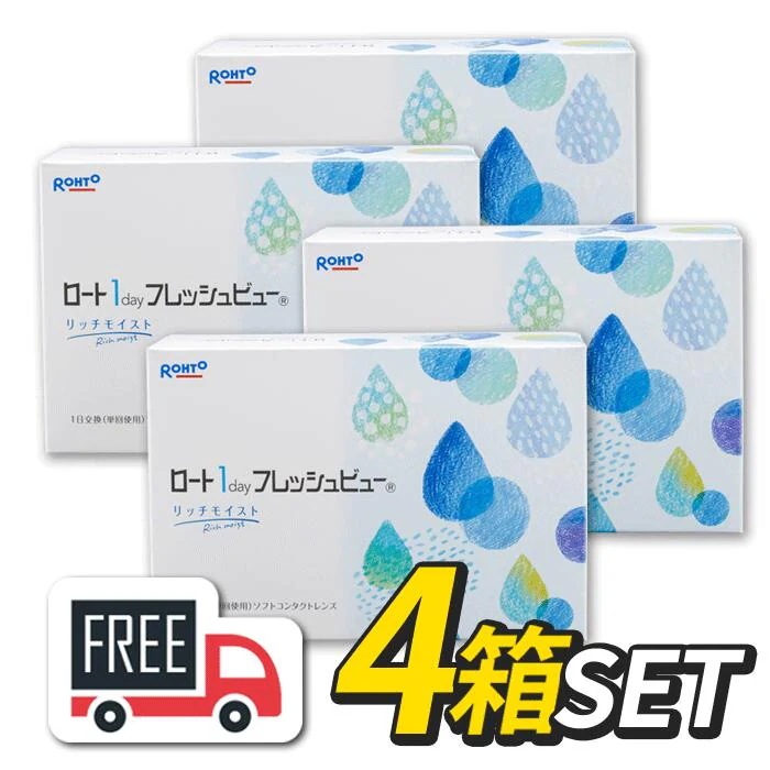 ロート ワンデーフレッシュビュー リッチモイスト 4箱（1箱90枚入）コンタクトレンズ 1日使い捨て 1day