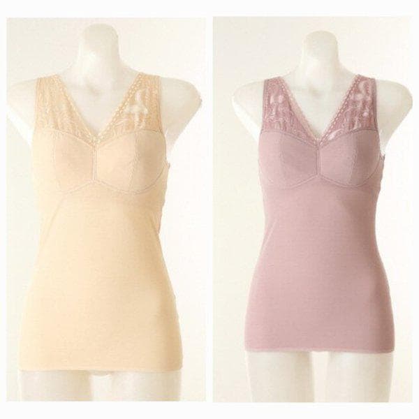 しなやかで柔らかいタッチ感のシェロンヘムカップ付きランニングVLGC659R