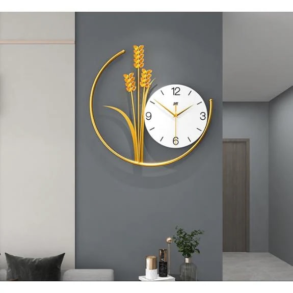 掛け時計 オシャレ 壁掛け時計 電波 おしゃれ 銀杏葉 簡約静音 海景 山森 壁飾り 華やか 見やすい モダン 応接室 お座敷 新築祝い ギフト リビング壁飾り掛け時計 4,884円