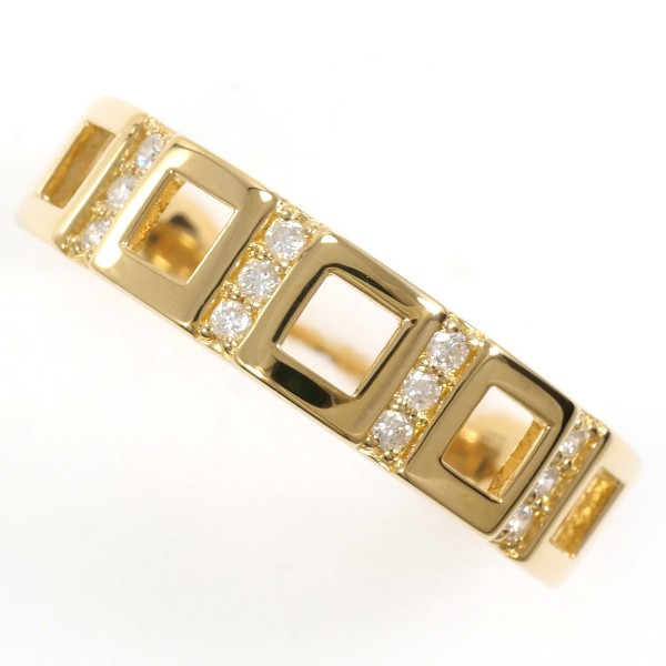 K18 18金 YG イエローゴールド リング 指輪 12号 ダイヤ ジュエリー 中古