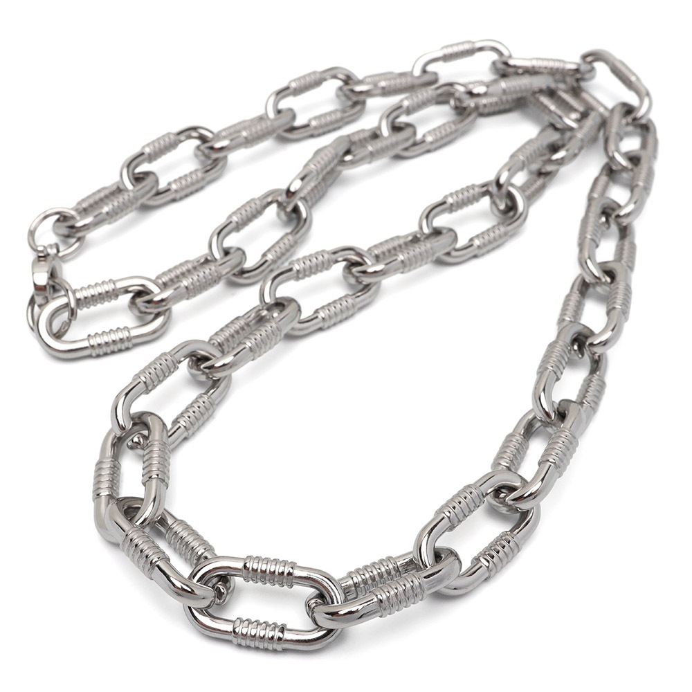 ステンレス あずきチェーンネックレス [n1126]