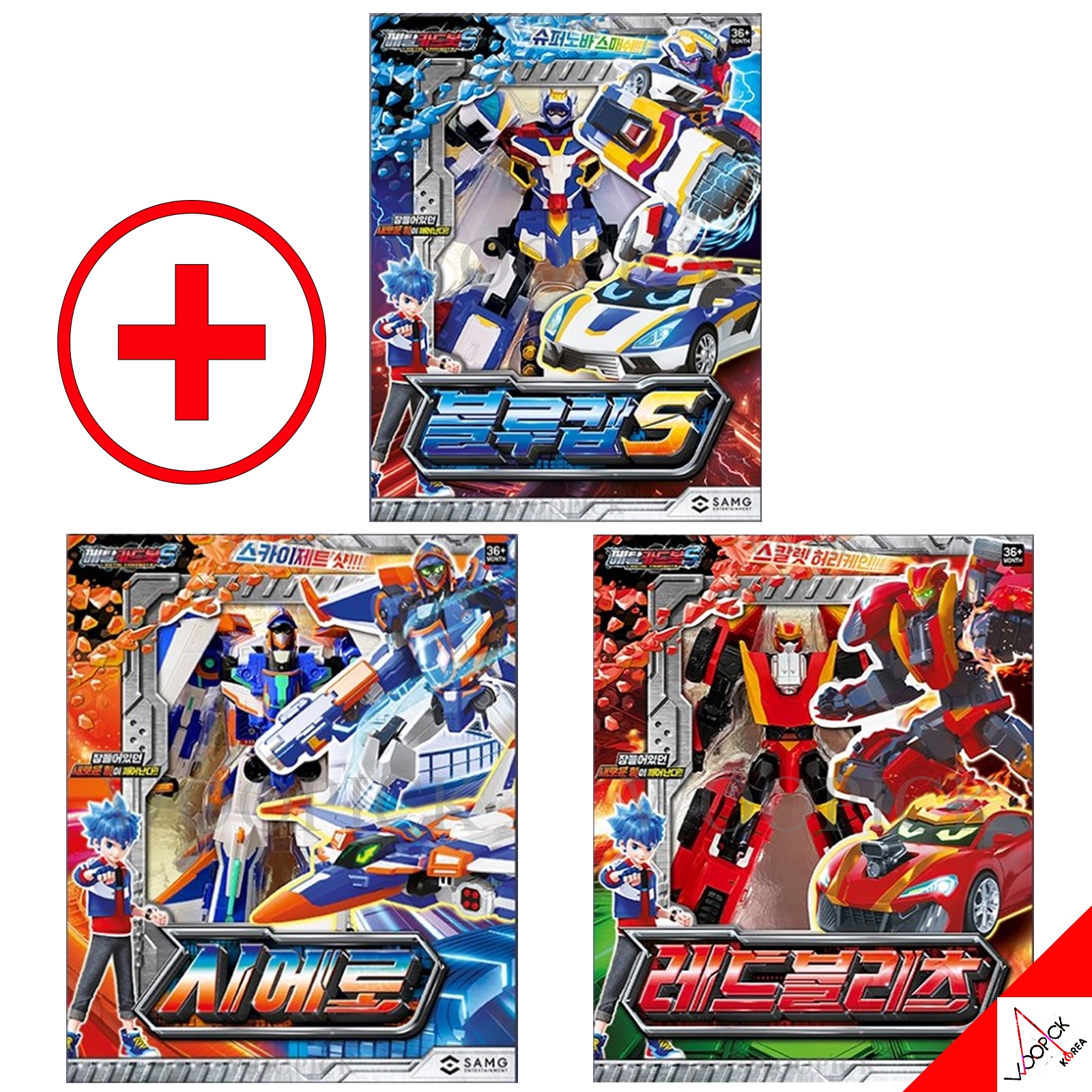 メタルカードボット S/シーズン2/3種ロボットセット/ブルーコップ S/レッドブリッツ/シエーロ/変身ロボット/韓国ロボット/フィギュア/Metal Cardbot /新型/正品/2024