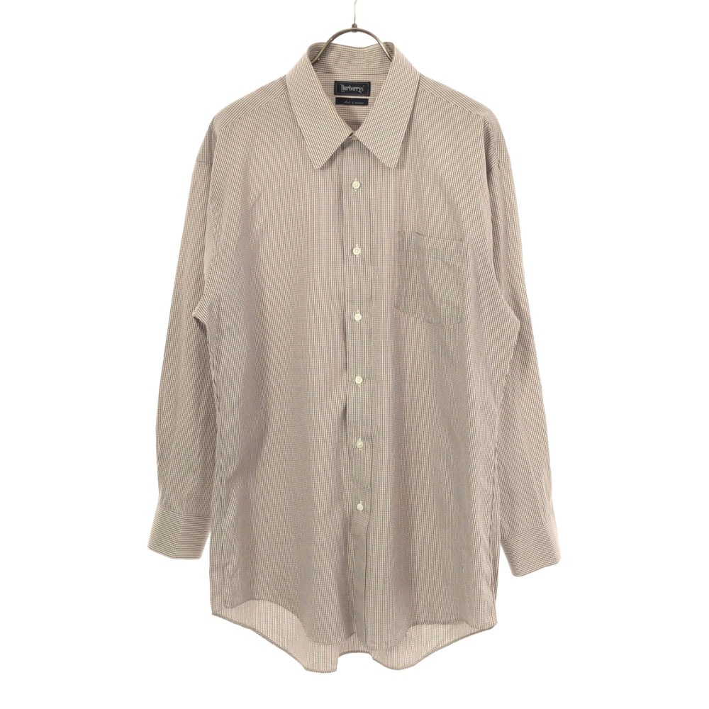 バーバリーズ 日本製 チェック 長袖 コットンシャツ S ホワイト×レッド系 Burberrys メンズ