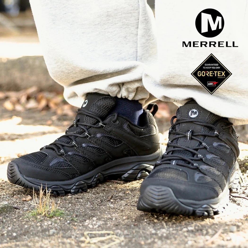 MERRELL MOAB 3 SYN GTX "TRIPLE BLACK" メレル モアブ ミッド シューズ スニーカー ブーツ ( 黒 ブラック GORE-TEX ゴアテック J500239 )