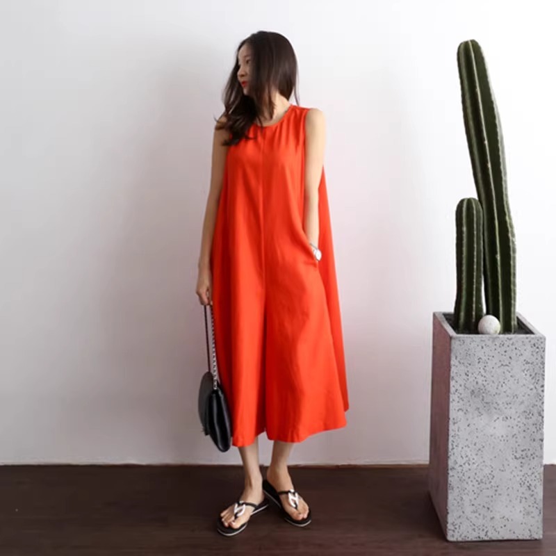 オールインワン オールインワンパンツ ノースリーブ ラウンドネック ポケット バックリボン ワイド かわいい 大人可愛い きれいめ シンプル 上品 おしゃれ カジュアル こなれ感 個性的 主役級 ラフ