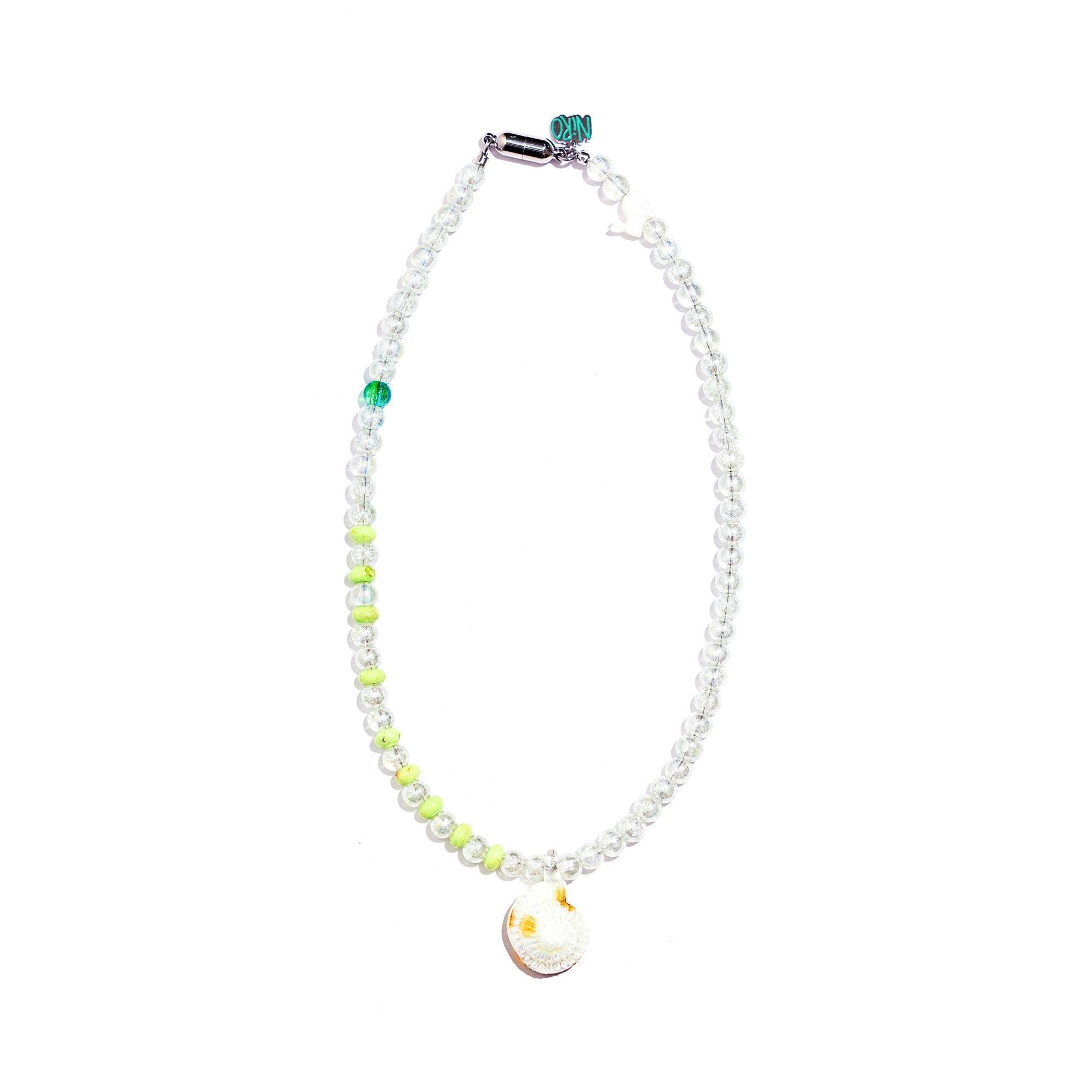 SEASHELL RABBIT TURQUOISE CRYSTAL NECKLACE #103