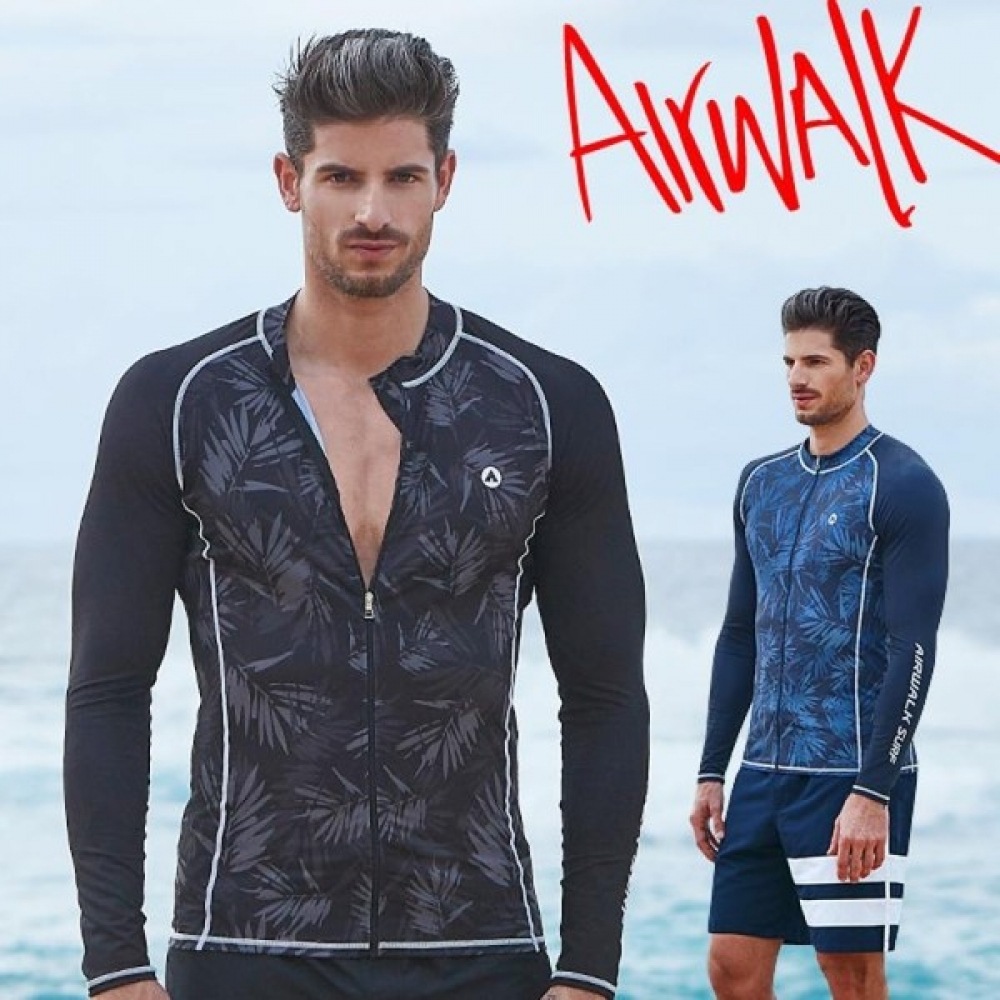 (エアワーク) エアワークサーフメンズラッシュガードジップアップ Yawe5048/ラッシュガード/水着/メンズビーチウェア 5,777円