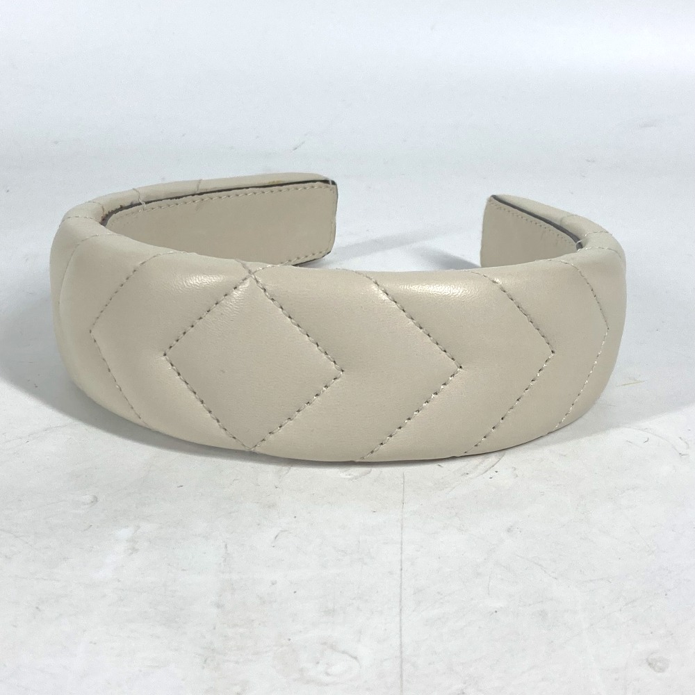 カチューシャ 690194 キルティング ヘッドバンド ヘアバンド ヘアバンド レザー ホワイト