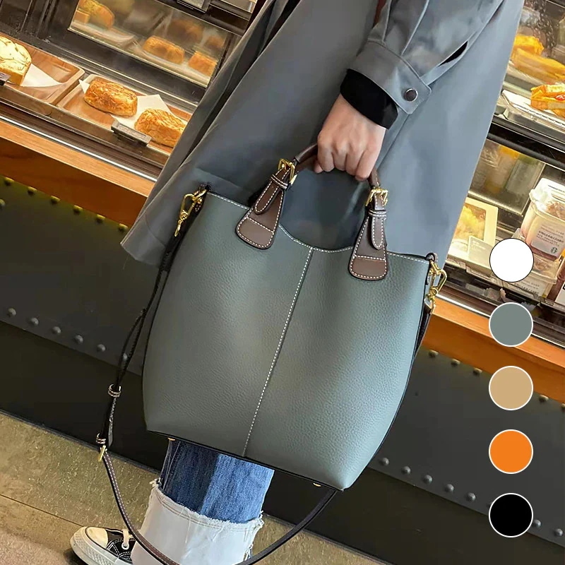 B154 本革 韓国 バケツバッグ ショルダーバッグ レディース 2wayバッグ 斜めがけバッグ トートバ ッグ 大容量 バッグ 通勤 肩ベルト調節可能 カバン バック 韓国ファッション