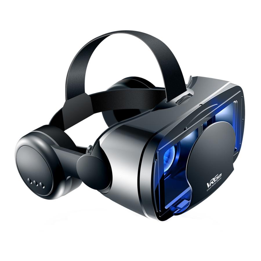 【新生活応援】VR ゴーグル VRヘッドセット iPhone androidスマホ用 ヘッドホン付き一体型 3D 5.4/6.1/6.3//6.7インチ メガネ 動画 ゲーム コントローラ/リモコン付