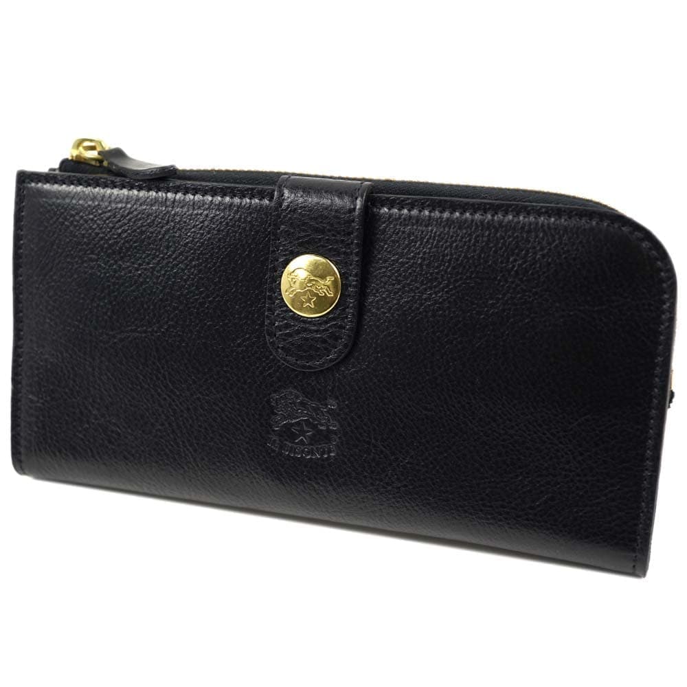 イルビゾンテ 財布 二つ折り長財布 L字ファスナー小銭入れ付 レディース メンズ ユニセックス ブラック IL BISONTE SCW011-PV0005-BK128B