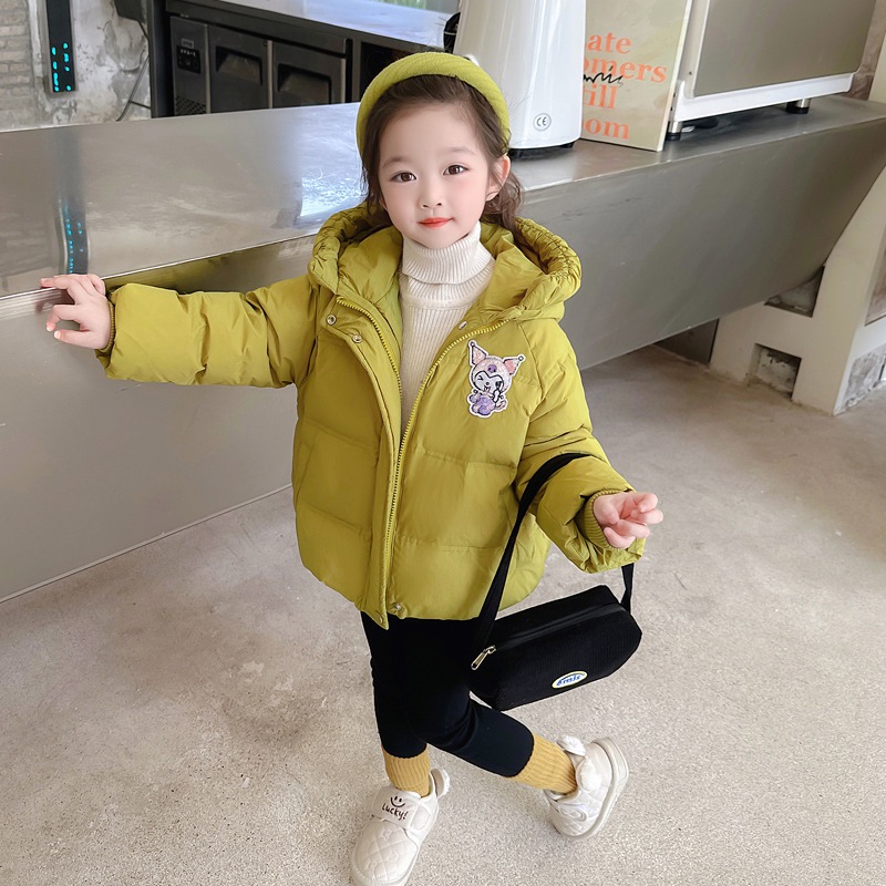 女の子ダウンジャケット子供用おしゃれベビー女の子可愛いクロミウォームホワイトダックダウンジャケット