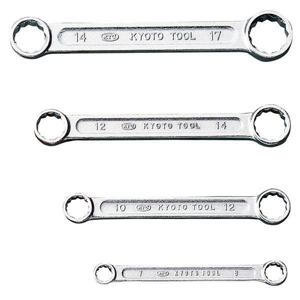 KTC 京都機械工具 ストレートショートメガネレンチ セット 4本組 M1004 レンチ 工具 ツール DIY 作業工具