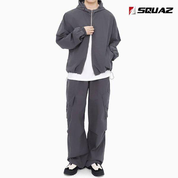 男性フード付きジャンパー ストリングパンツ セット ツーウェイ ジップアップ セットアップ SAND008