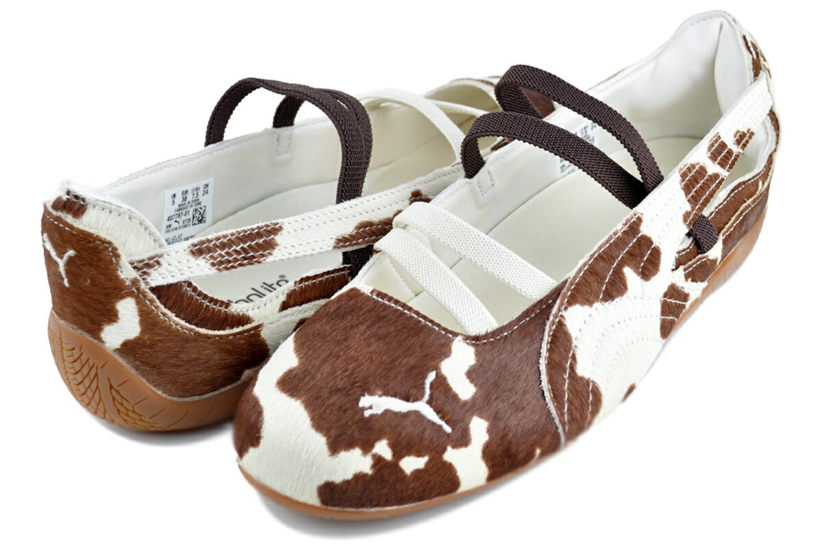 スピードキャット バレエ カウ ウィメンズ チョコレートブラウン ウォームホワイト 407787-01