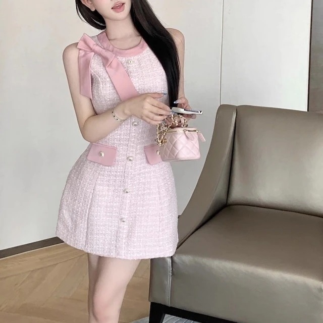 2024 春夏 ワンピース サイド ワンピ ミニ ファッション系 おしゃれ かわいい カジュアル レディース お出かけ安い