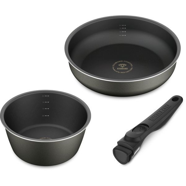 フライパンセット ダイヤモンドコートパンディープラス ガス3点セット DCG-S3S ロイヤルグレー メーカー直送