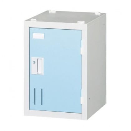 多人数ロッカー シリンダー錠タイプ 1人用 ライトブルー COM-SHW1A-LB
