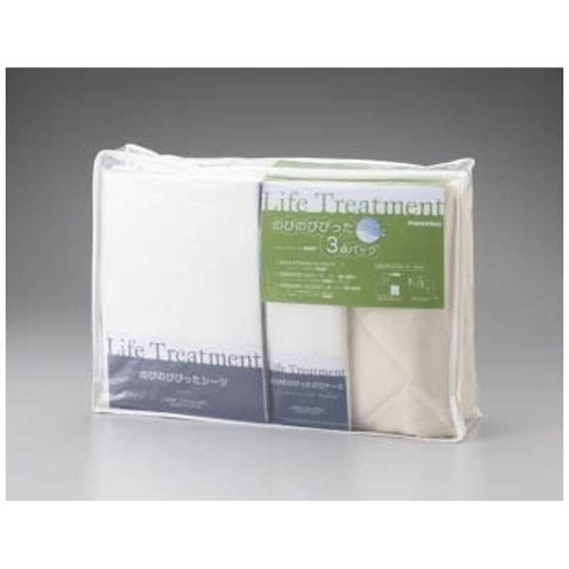 フランスベッド　【カバー3点セット】リクライニング対応 のびのびぴった3点パック(セミダブルサイズ/ホワイト) フランスベッド