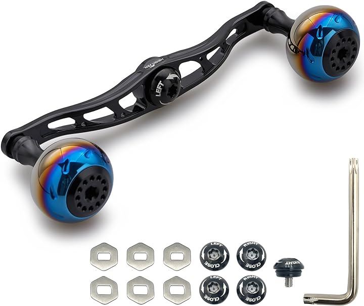 リール ハンドル シマノ ダイワ アブガルシア 通用 ベイトリール Aurora Series 816(ブラック, 120mm)