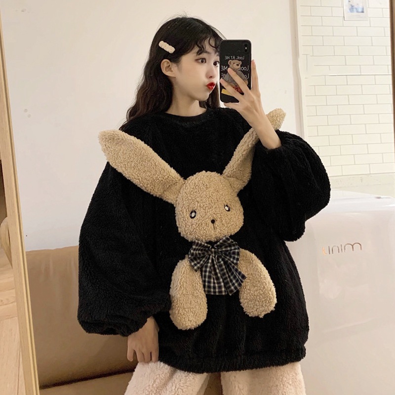 ウサギパジャマ 長袖 レディース 立体ウサギ