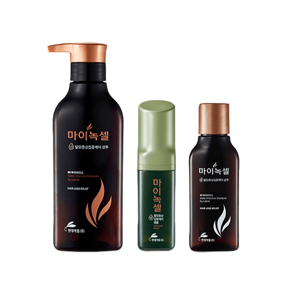 現代薬品 マイノクセル 脱毛緩和 シャンプー アンプル セット (シャンプー400ml+100ml+アンプル60ml)