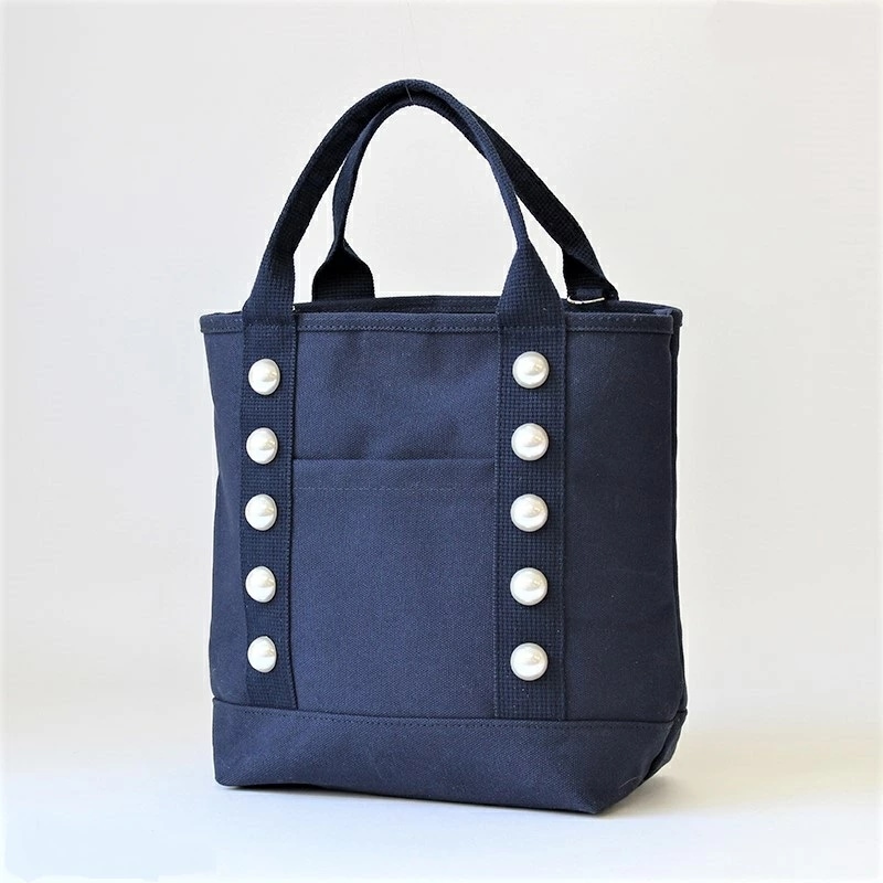 パール キャンバス トートバッグ 2way キャンバストート ベージュ ブラック