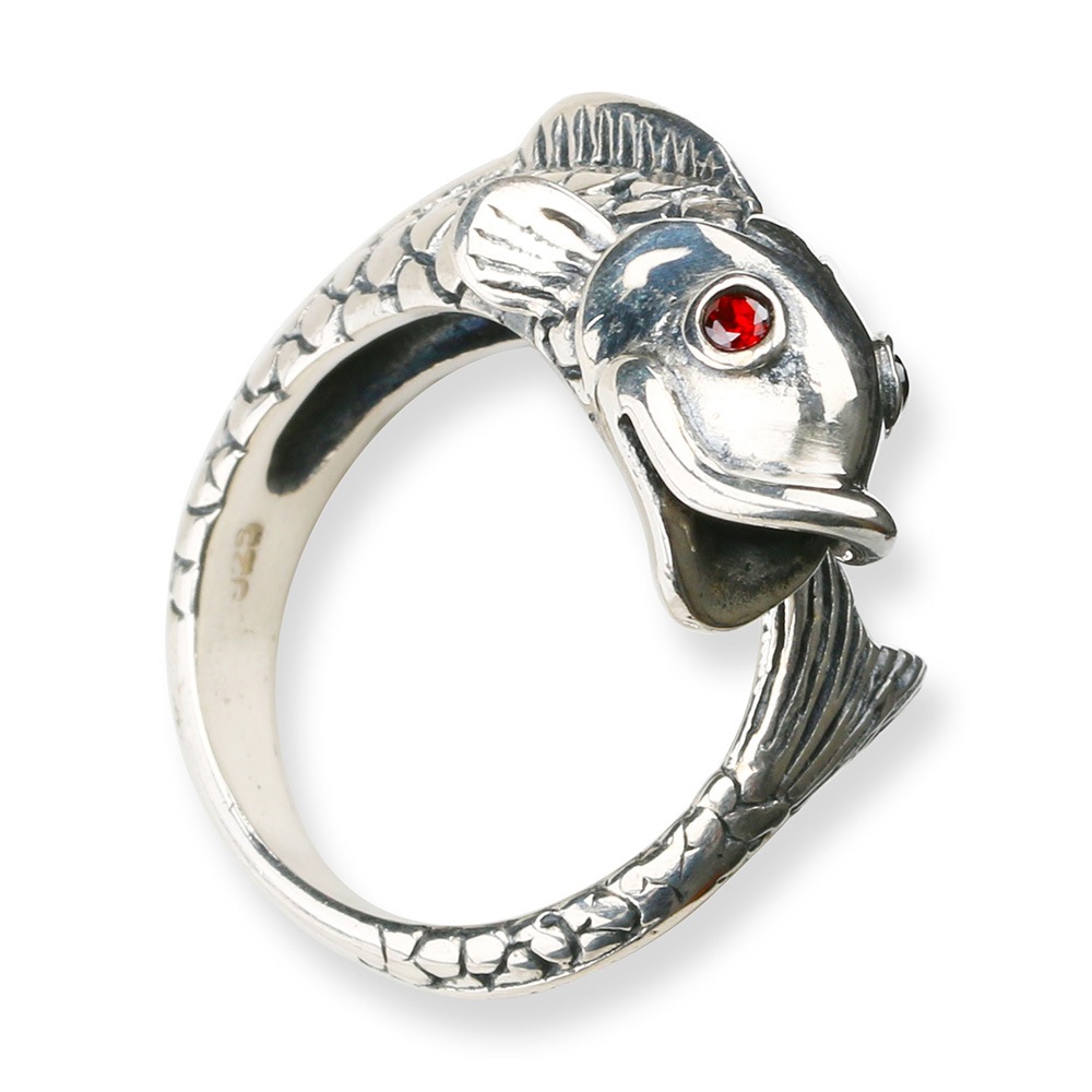 925 縁起の良い鯉モチーフリング [rs116]