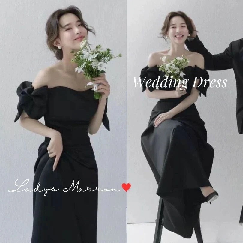 【急速出荷 2025年新作】ウェディングドレス 黒 前撮りドレス イブニングドレス ウエディングドレス ブラックドレス 前撮り お呼ばれドレス 結婚式 ドレス オフショル リボン 二次会 ドレス 花嫁 6,647円