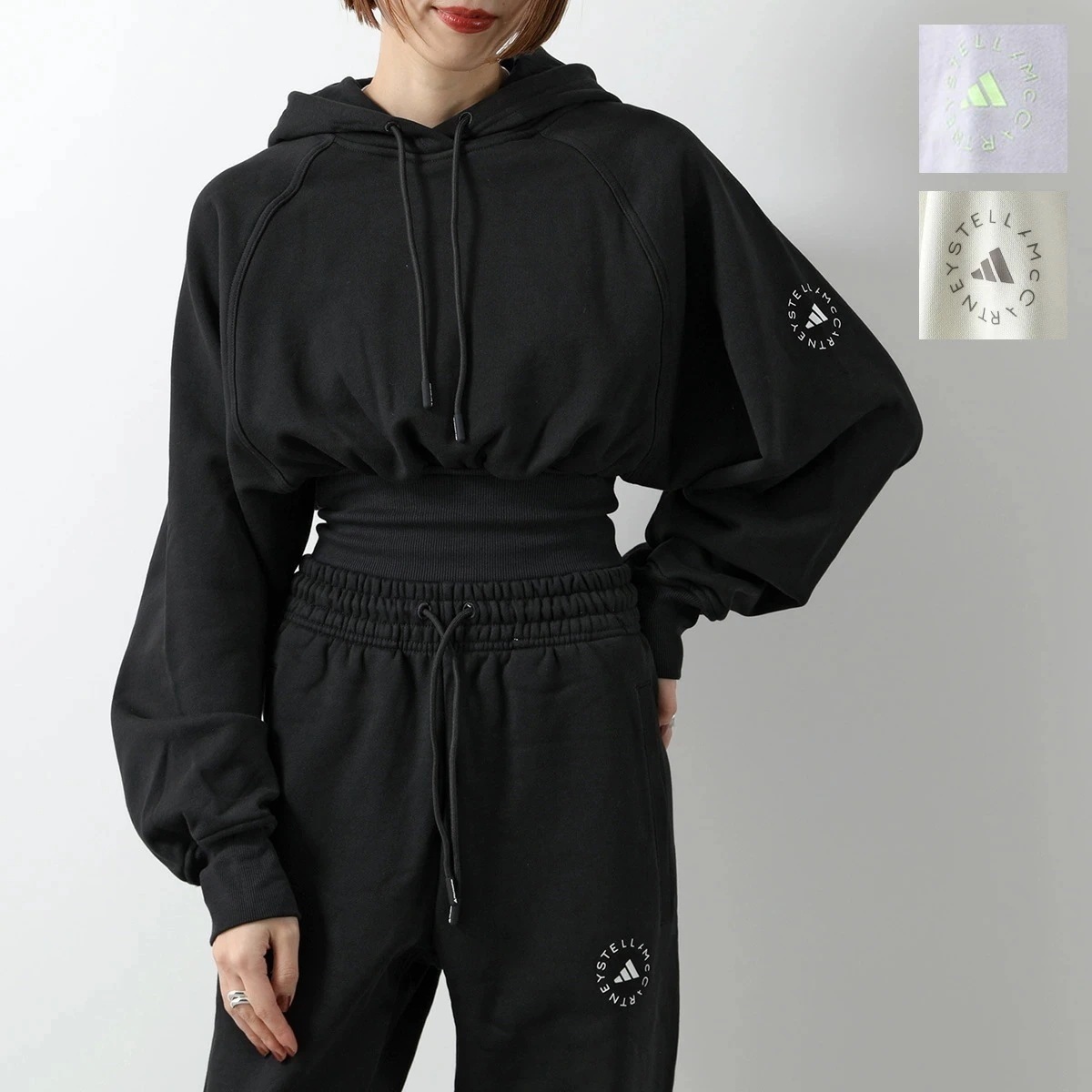 adidas by STELLA McCARTNEY アディダス ステラマッカートニー コラボ パーカー aSMC CR HOODIE IW9851 JG1543 KA0640 クロップド丈 フーディ