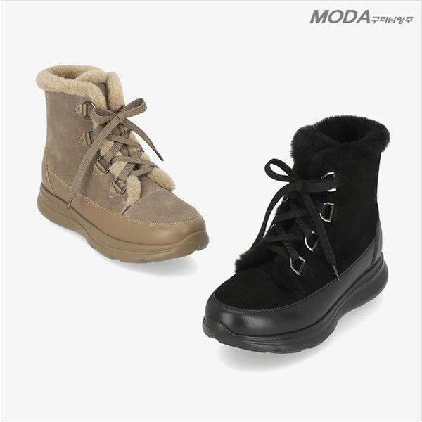 軽量クッション起毛防寒アンクル女性ブーツ 1XWA14XO_GN