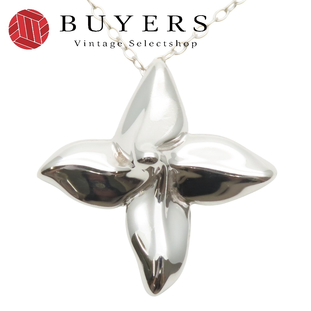 中古 ネックレス ポインセチア シルバー925 約g シルバー アクセサリー ペンダント フラワー レディース 女性