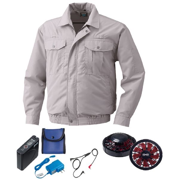 KU9054F 空調服 R ポリエステル製 フルハーネス対応 FAN2200BR・RD9261・LISUPER1セット シルバー 3L 17,648円