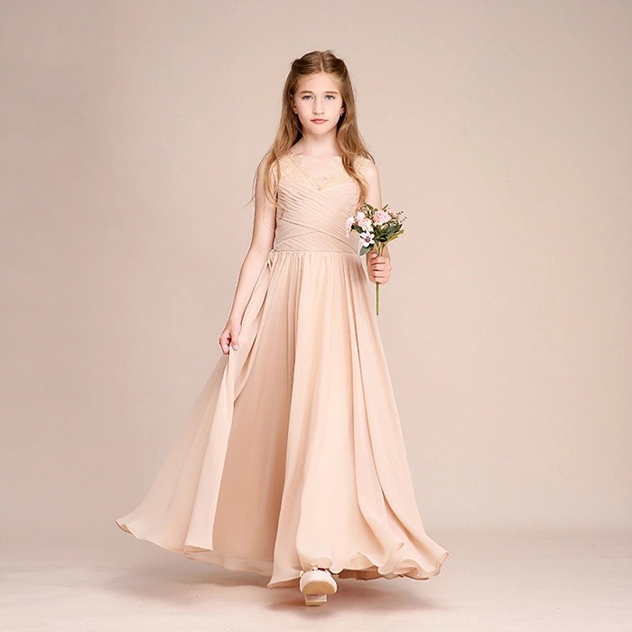 子供ドレス キッズ ドレス 女の子 パーティー フォーマル お姫様 シフォン生地 ワンピース マキシ丈 フォーマルドレス ステージ衣装 ピアノ発表会 こどもドレス 結婚式 演奏会