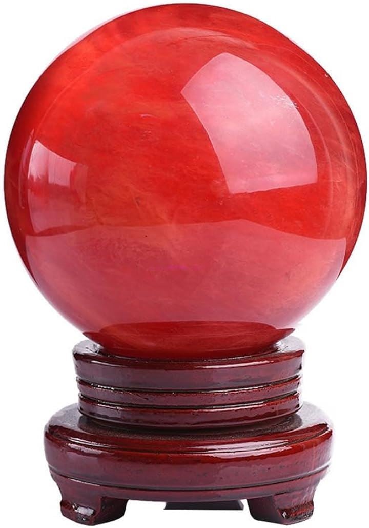 水晶玉 天然石 浄化 赤い水晶玉 水晶球 風水 縁起物 赤水晶(直径15cm)