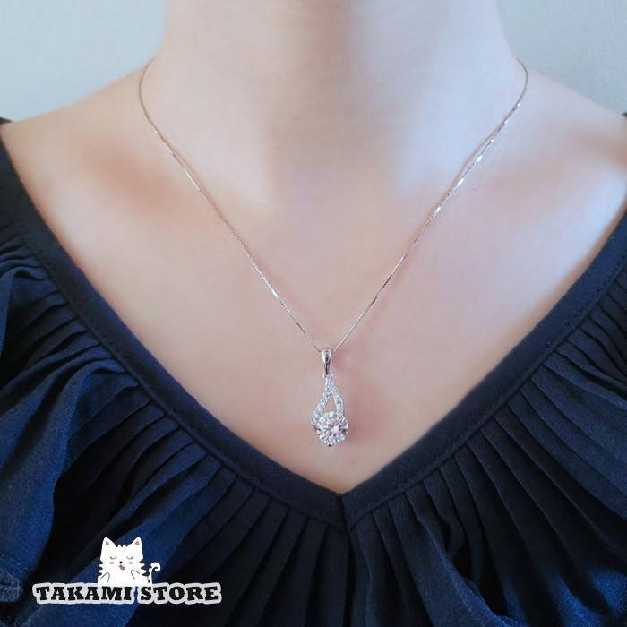 ネックレス レーディス 一粒ダイヤ 豪華大粒 8mm シルバー925 プラチナ仕上げ 女性 彼女 嫁 母 妻 誕生日プレゼント ジュエリー