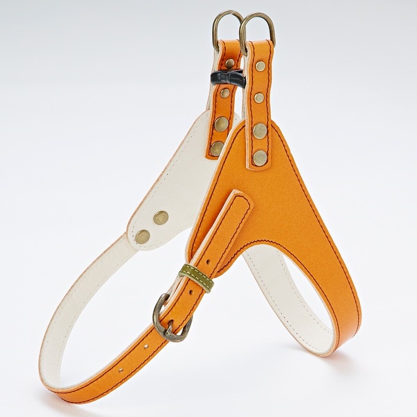 アンティークレザースタイルハーネス S キャメル 皮革 本皮 胴輪 栃木レザー 国産 中型犬用 15