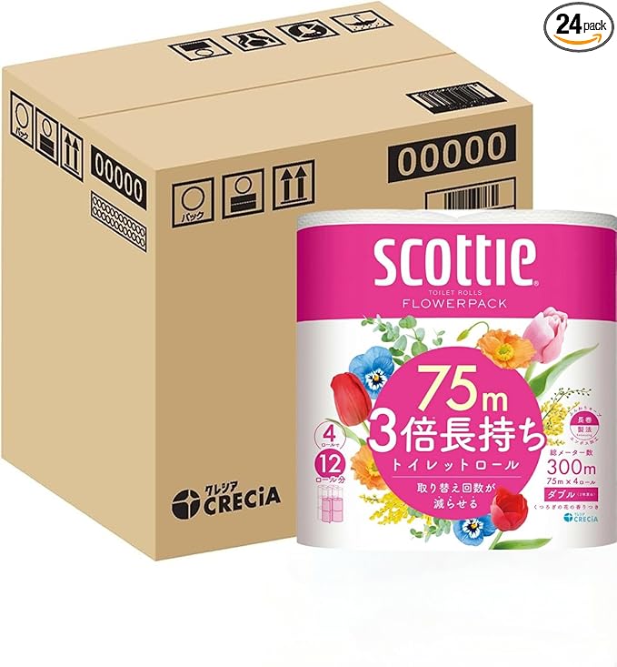 【ハーフケース】日本製紙クレシア トイレットペーパー フラワーパック