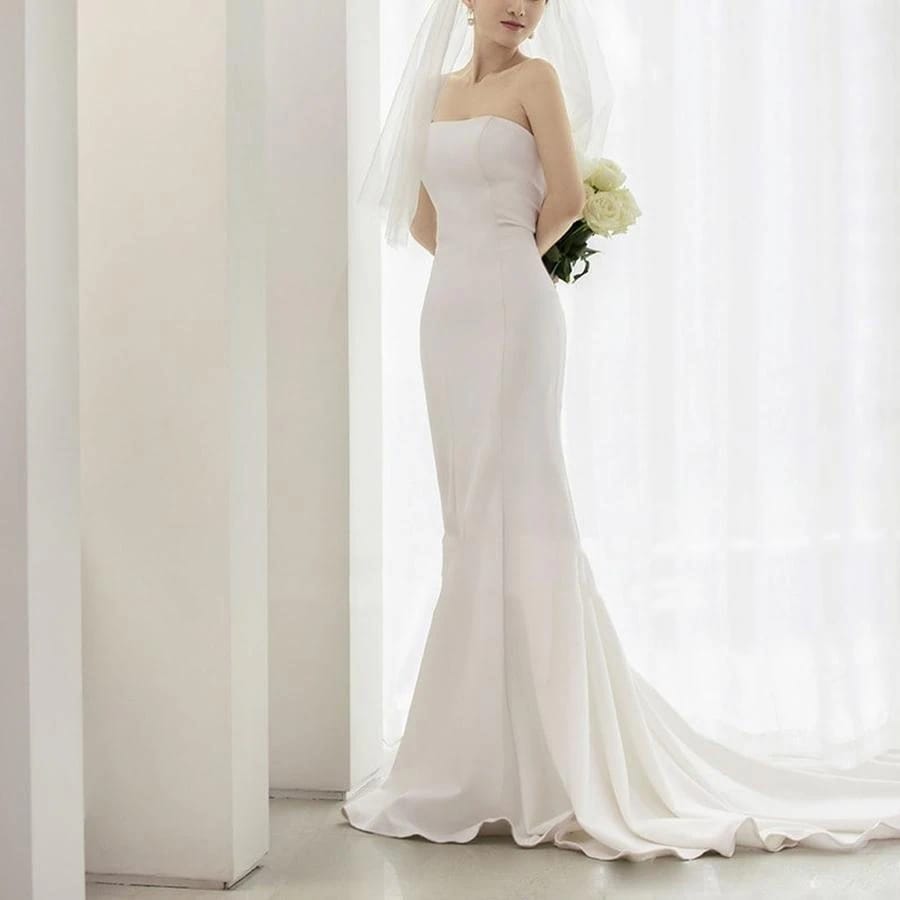 【送料無料】新しい韓国ファッションドレスウェディングドレスフォーマルドレスチャイナドレスパーティーVネックラウンドネック半袖長袖ワンショルダーAラインロングスカート高級002