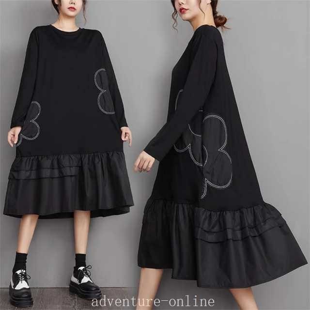 【2025新作入荷】ワンピース レディース 春秋 カットソー 切替でスタイルアップ さりげなく体型カバー 着痩せ 歩いた時の揺れ感が綺麗な1枚 大人トレ